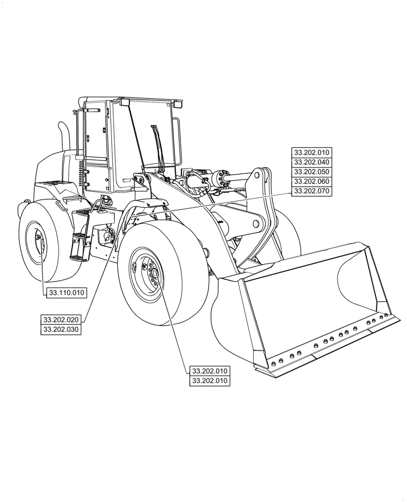 Схема запчастей Case 821G - (00.000.33) - PICTORIAL INDEX - BRAKES & CONTROLS (00) - GENERAL & PICTORIAL INDEX