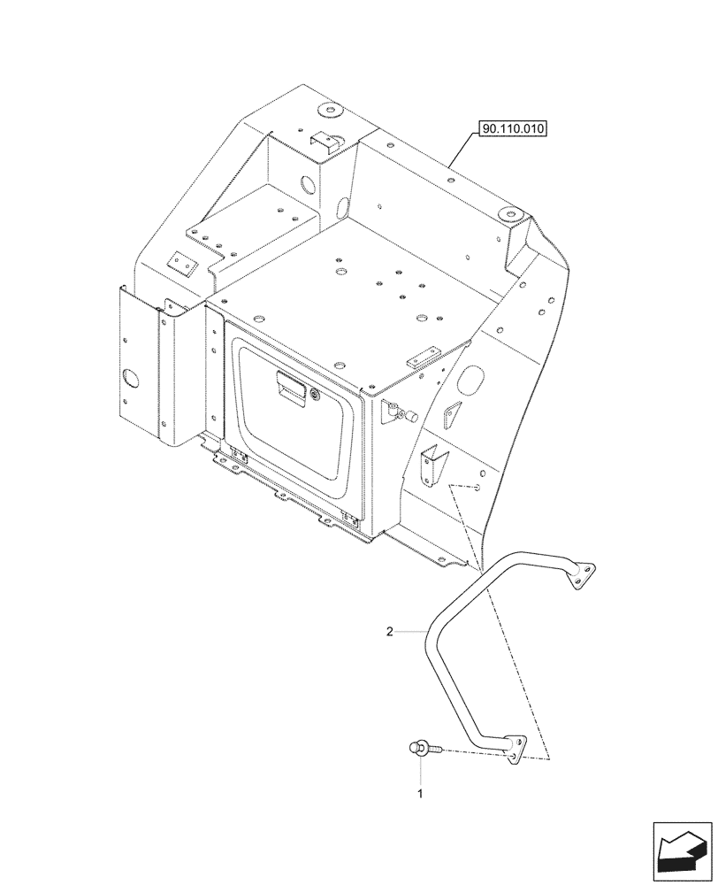 Схема запчастей Case CX37C - (90.118.020) - HANDRIAL, CANOPY (90) - PLATFORM, CAB, BODYWORK AND DECALS