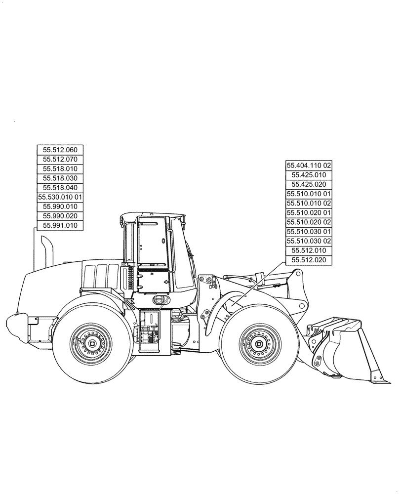Схема запчастей Case 721G - (55.000.00[01]) - SECTION INDEX - ELECTRICAL SYSTEMS (55) - ELECTRICAL SYSTEMS