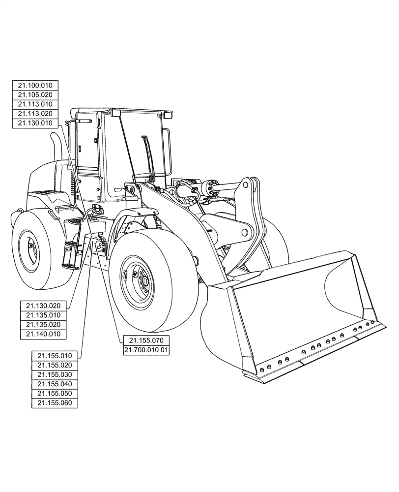 Схема запчастей Case 721G - (21.000.00) - SECTION INDEX - TRANSMISSION (21) - TRANSMISSION