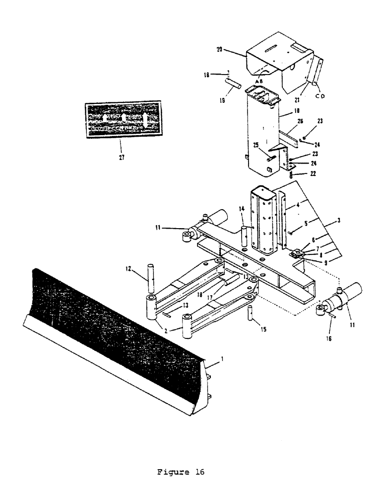 Схема запчастей Case P57 - (34) - ANGLE DOZER ASSEMBLY 