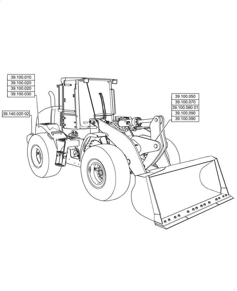 Схема запчастей Case 921G - (39.000.00) - SECTION INDEX - FRAMES AND BALLASTING (39) - FRAMES AND BALLASTING