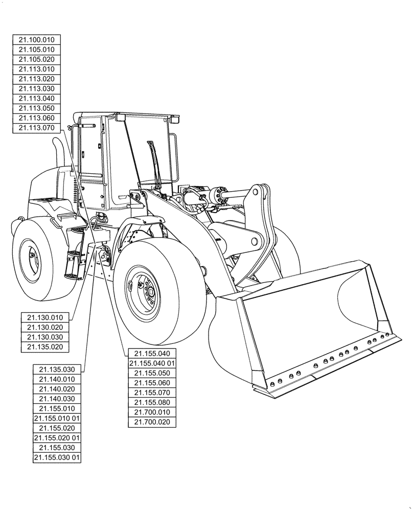 Схема запчастей Case 821G - (21.000.00) - SECTION INDEX - TRANSMISSION (21) - TRANSMISSION