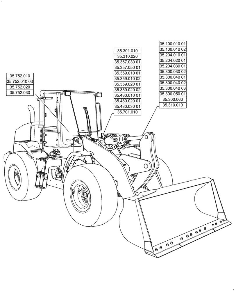 Схема запчастей Case 821G - (00.000.35) - PICTORIAL INDEX - HYDRAULIC SYSTEMS (00) - GENERAL & PICTORIAL INDEX