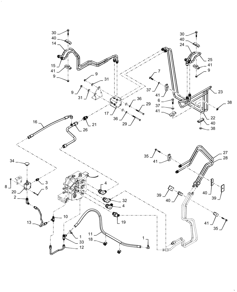 Схема запчастей Case SV185 - (35.701.AX[01]) - LOADER VALVE PLUMBING 03-OCT-2016 AND AFTER (35) - HYDRAULIC SYSTEMS