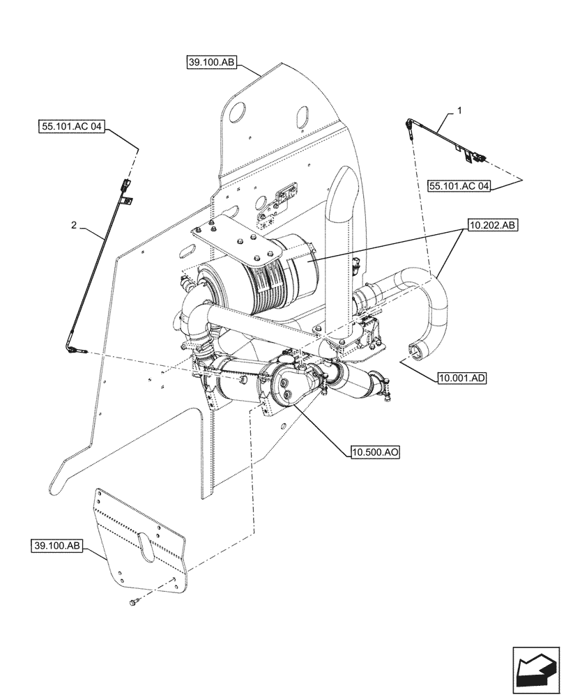 Схема запчастей Case TR310 - (55.014.AM) - EGT SENSOR (55) - ELECTRICAL SYSTEMS