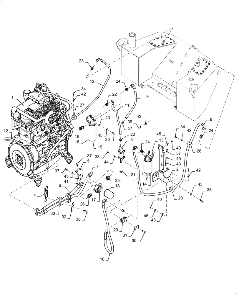 Схема запчастей Case SV208D - (10.206.010[01]) - ENGINE FILTER, OIL FILTER, FUEL FILTER (10) - ENGINE