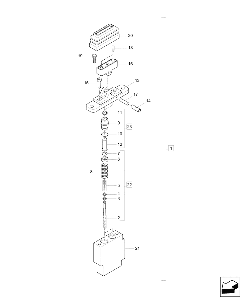 Схема запчастей Case CX17C - (35.356.030) - REMOTE CONTROL VALVE, BOOM SWING, COMPONENTS (35) - HYDRAULIC SYSTEMS