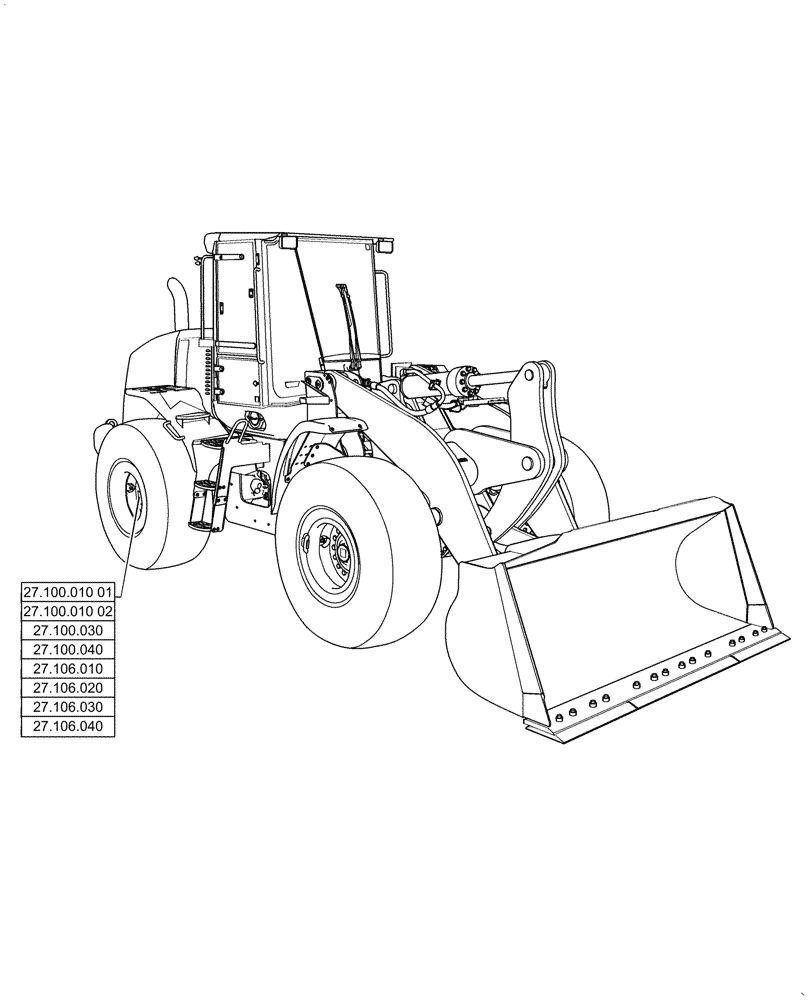 Схема запчастей Case 921G - (27.000.00) - SECTION INDEX - REAR AXLE SYSTEM (27) - REAR AXLE SYSTEM