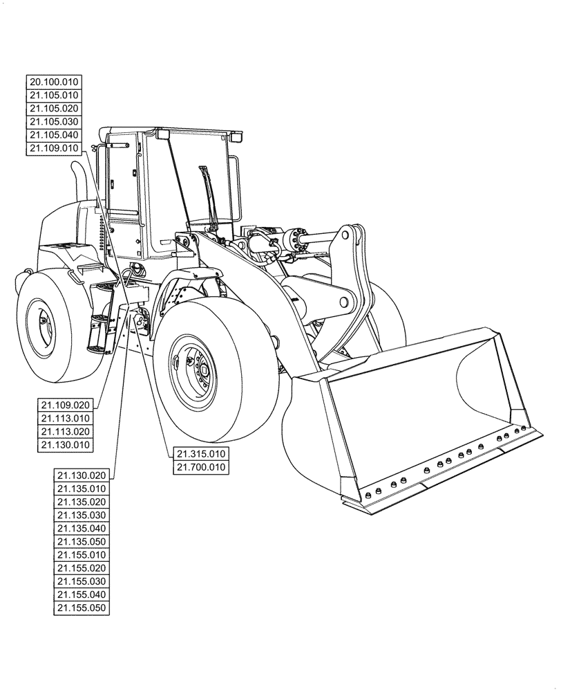 Схема запчастей Case 1021G - (00.000.21) - PICTORIAL INDEX - TRANSMISSION (00) - GENERAL & PICTORIAL INDEX