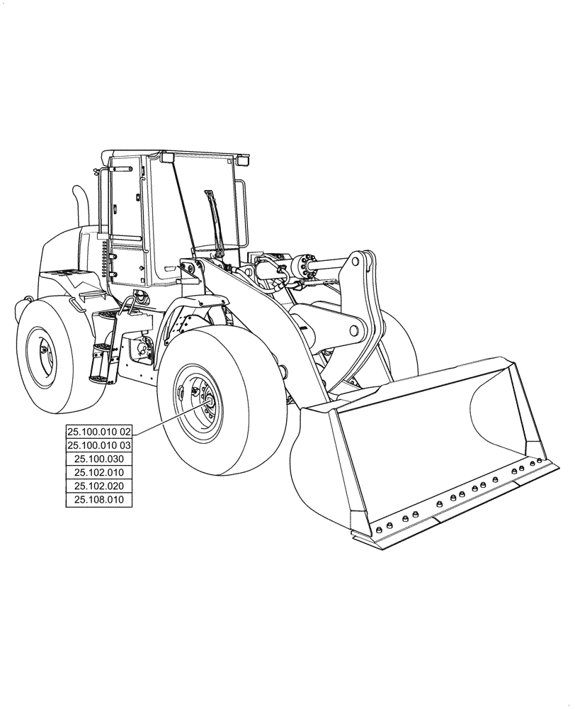 Схема запчастей Case 1121G - (25.000.00) - SECTION INDEX - FRONT AXLE SYSTEM (25) - FRONT AXLE SYSTEM