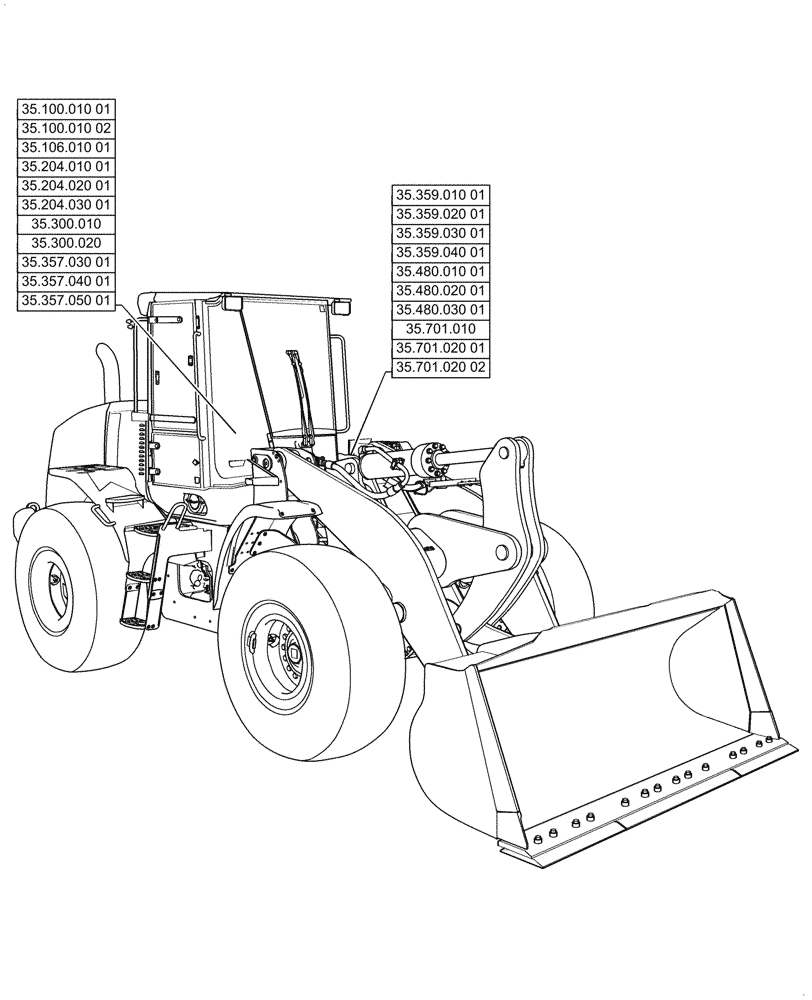 Схема запчастей Case 1021G - (00.000.35) - PICTORIAL INDEX - HYDRAULIC SYSTEMS (00) - GENERAL & PICTORIAL INDEX
