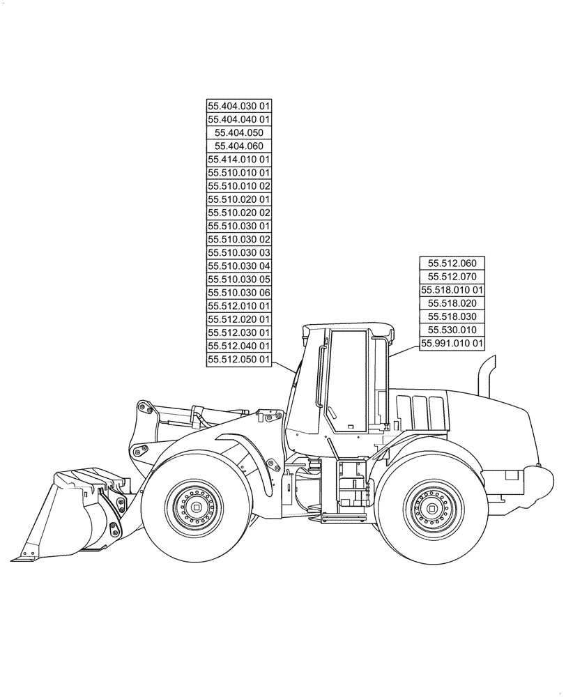 Схема запчастей Case 1021G - (00.000.55[02]) - PICTORIAL INDEX - ELECTRICAL SYSTEMS (00) - GENERAL & PICTORIAL INDEX