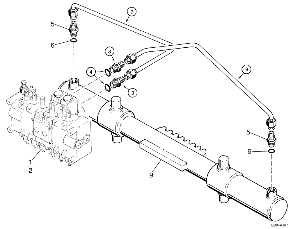 Схема запчастей Case 40XT - (08-31) - HYDRAULIC SYSTEM - BACKHOE SWING CYLINDER (D100) (08) - HYDRAULICS