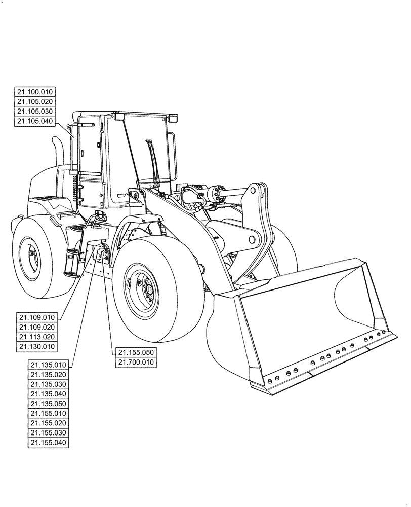 Схема запчастей Case 1121G - (00.000.21) - PICTORIAL INDEX - TRANSMISSION (00) - GENERAL & PICTORIAL INDEX