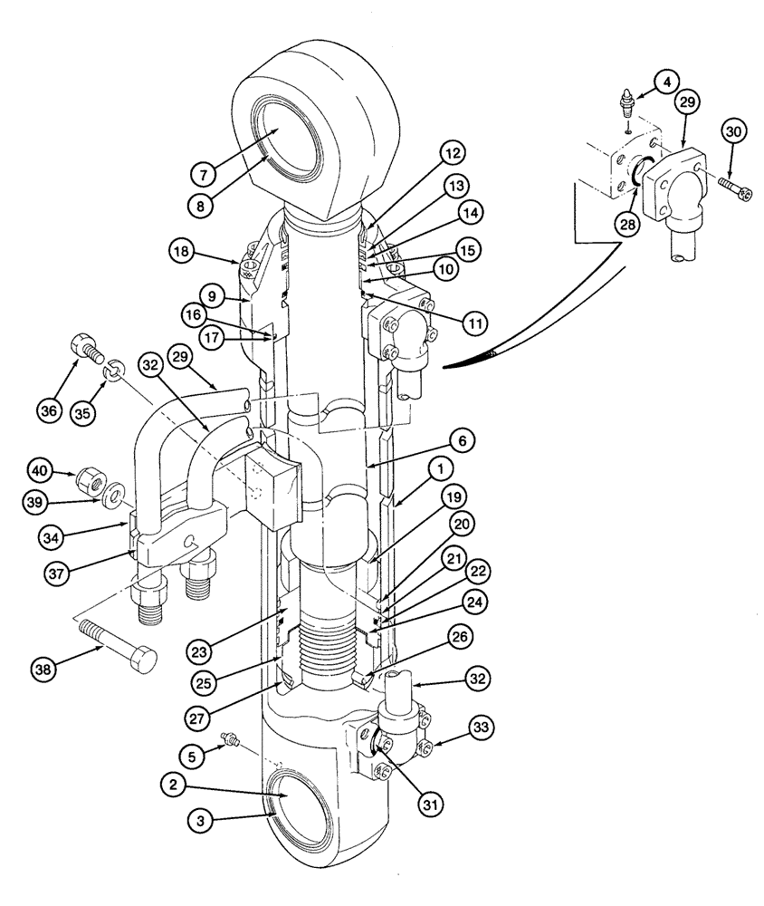 Схема запчастей Case 9040 - (8-90) - BOOM CYLINDER ASSEMBLIES (08) - HYDRAULICS