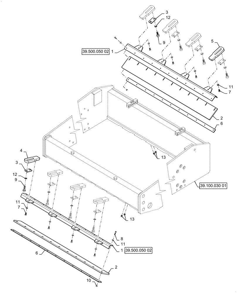 Схема запчастей Case SV208D - (39.500.050[01]) - SCRAPER, DRUM - SMOOTH, URETHANE (39) - FRAMES AND BALLASTING