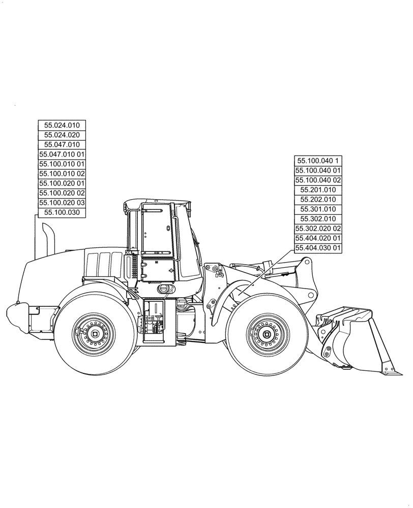 Схема запчастей Case 1021G - (55.000.00[01]) - SECTION INDEX - ELECTRICAL SYSTEMS (55) - ELECTRICAL SYSTEMS