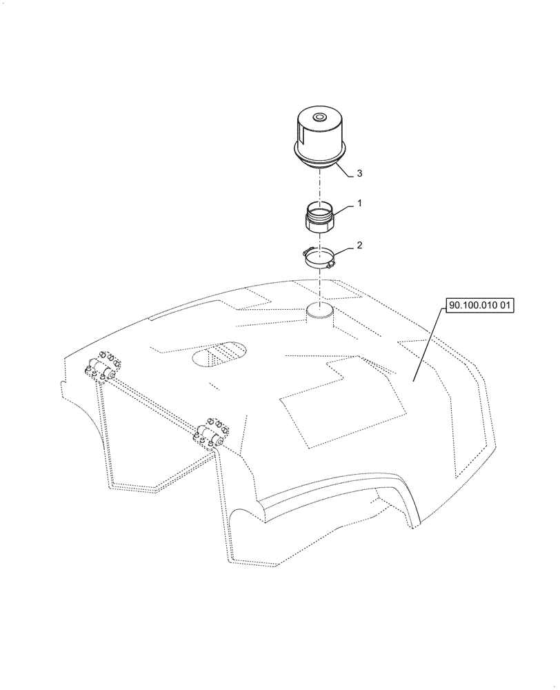 Схема запчастей Case SV208D - (10.202.010[01]) - AIR PRE-CLEANER ASSY (10) - ENGINE