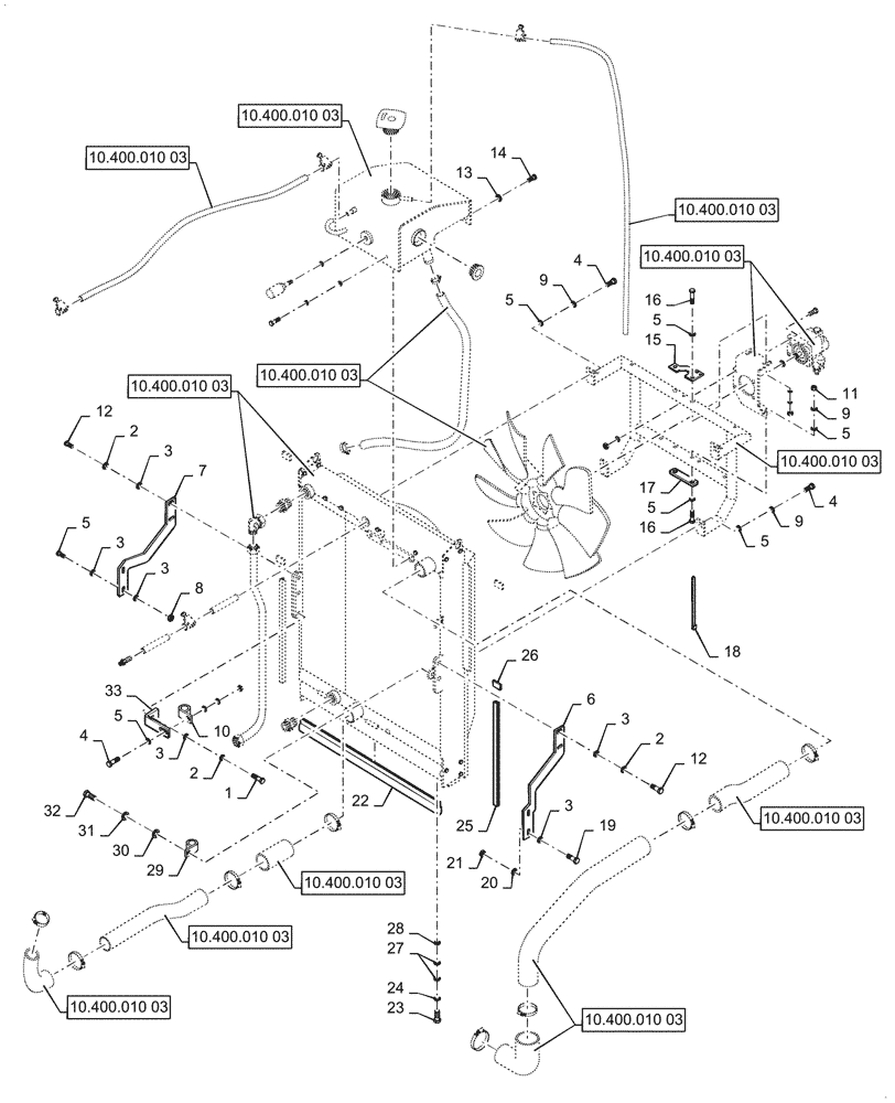 Схема запчастей Case SV208D - (10.400.010[04]) - RADIATOR & RELATED PARTS (10) - ENGINE