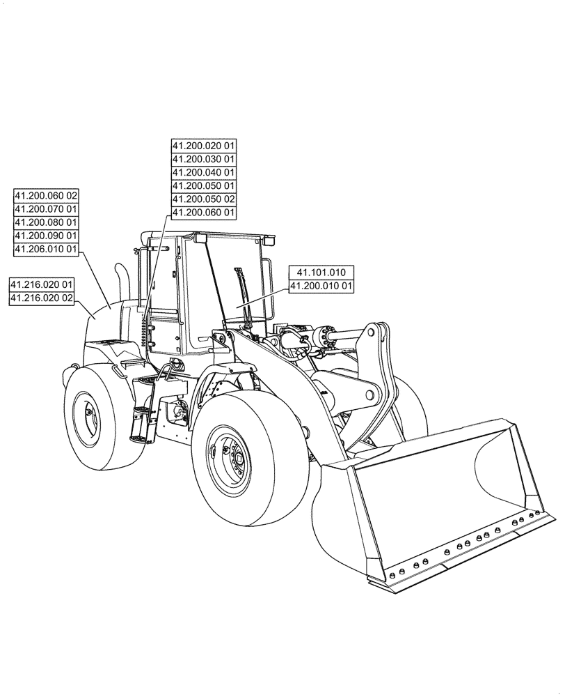 Схема запчастей Case 1121G - (00.000.41) - PICTORIAL INDEX - STEERING (00) - GENERAL & PICTORIAL INDEX