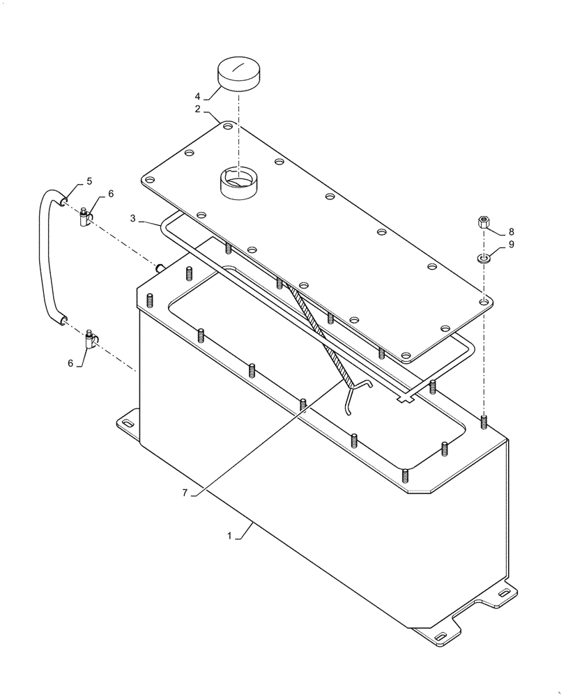 Схема запчастей Case DV209CD - (39.500.AQ[03]) - WATER TANK ASSEMBLY - COMBI (39) - FRAMES AND BALLASTING