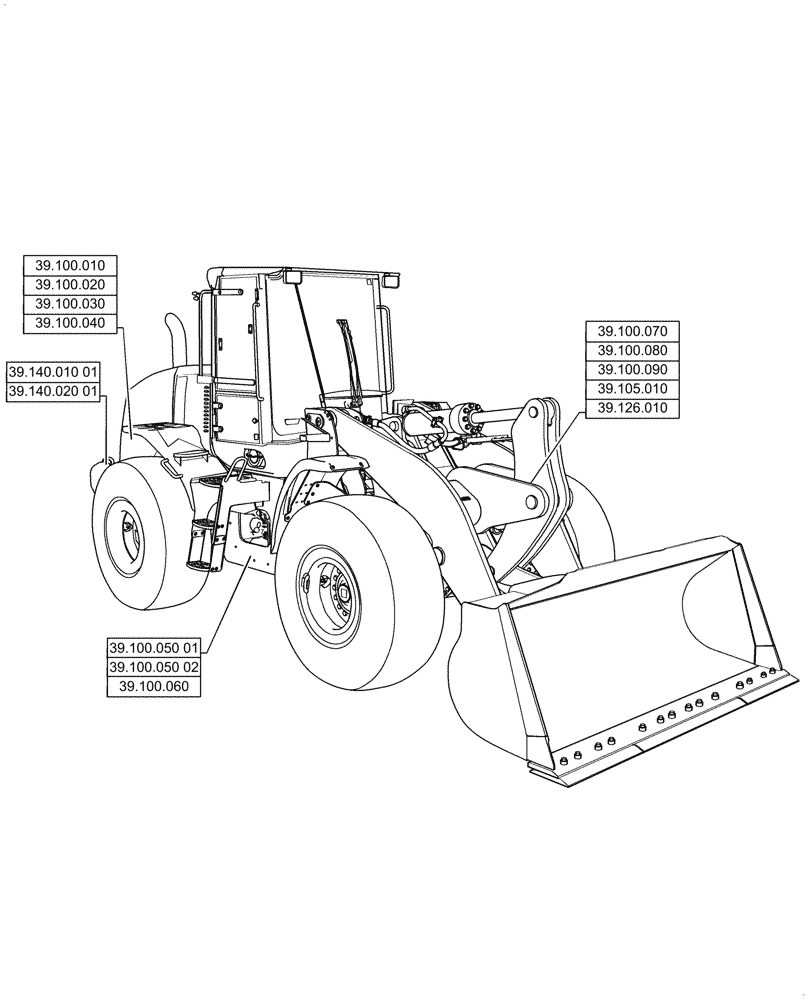 Схема запчастей Case 1021G - (39.000.00) - SECTION INDEX - FRAMES AND BALLASTING (39) - FRAMES AND BALLASTING
