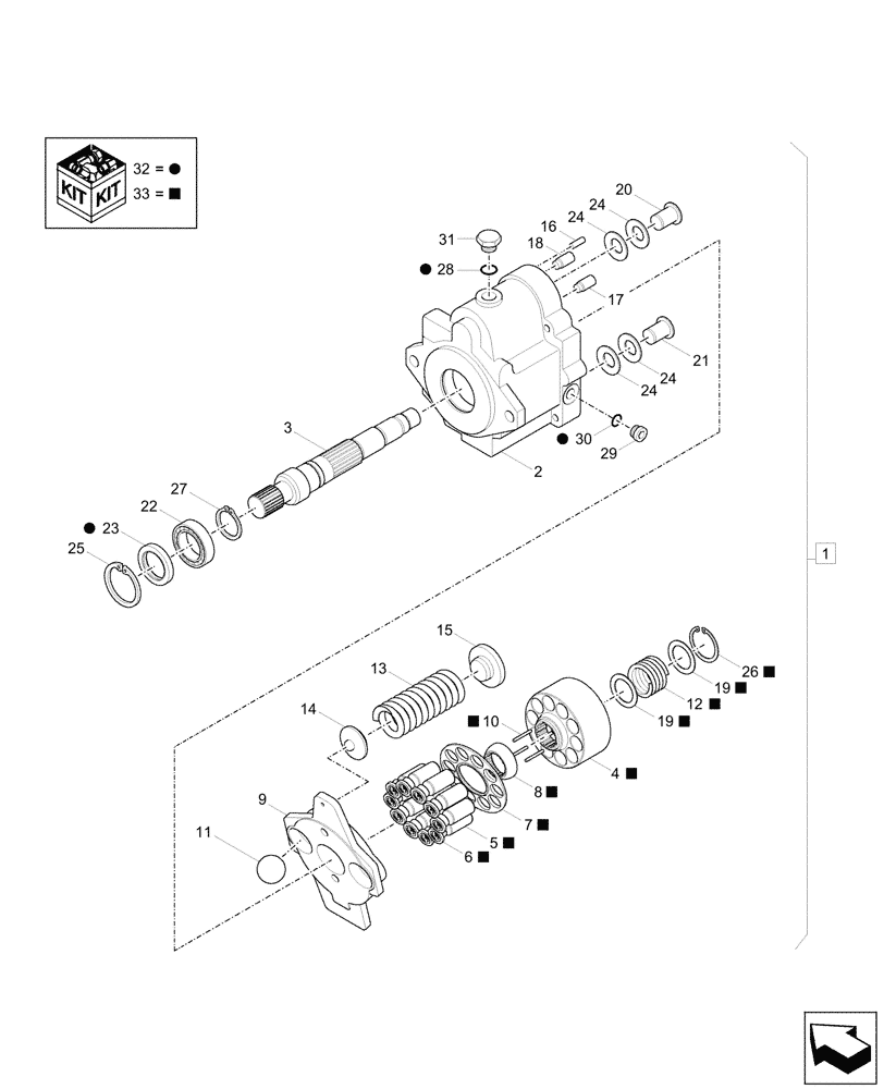 Схема запчастей Case CX37C - (35.106.010) - HYDRAULIC PUMP, COMPONENTS (35) - HYDRAULIC SYSTEMS