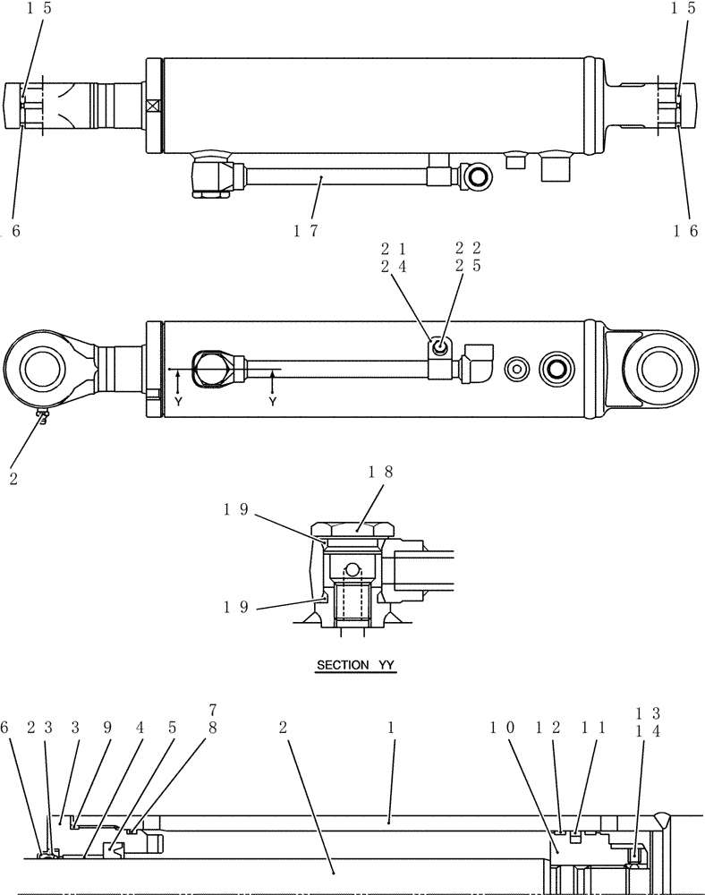 Схема запчастей Case CX36B - (HC751-72[1]) - CYLINDER ASSEMBLY, DOZER (35) - HYDRAULIC SYSTEMS