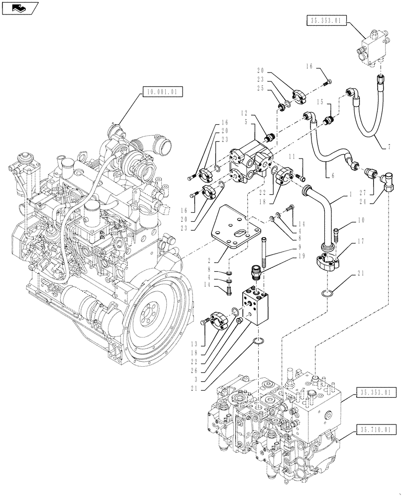 Схема запчастей Case DV207 - (35.705.01) - BLOCKING HYDRAULICS (35) - HYDRAULIC SYSTEMS