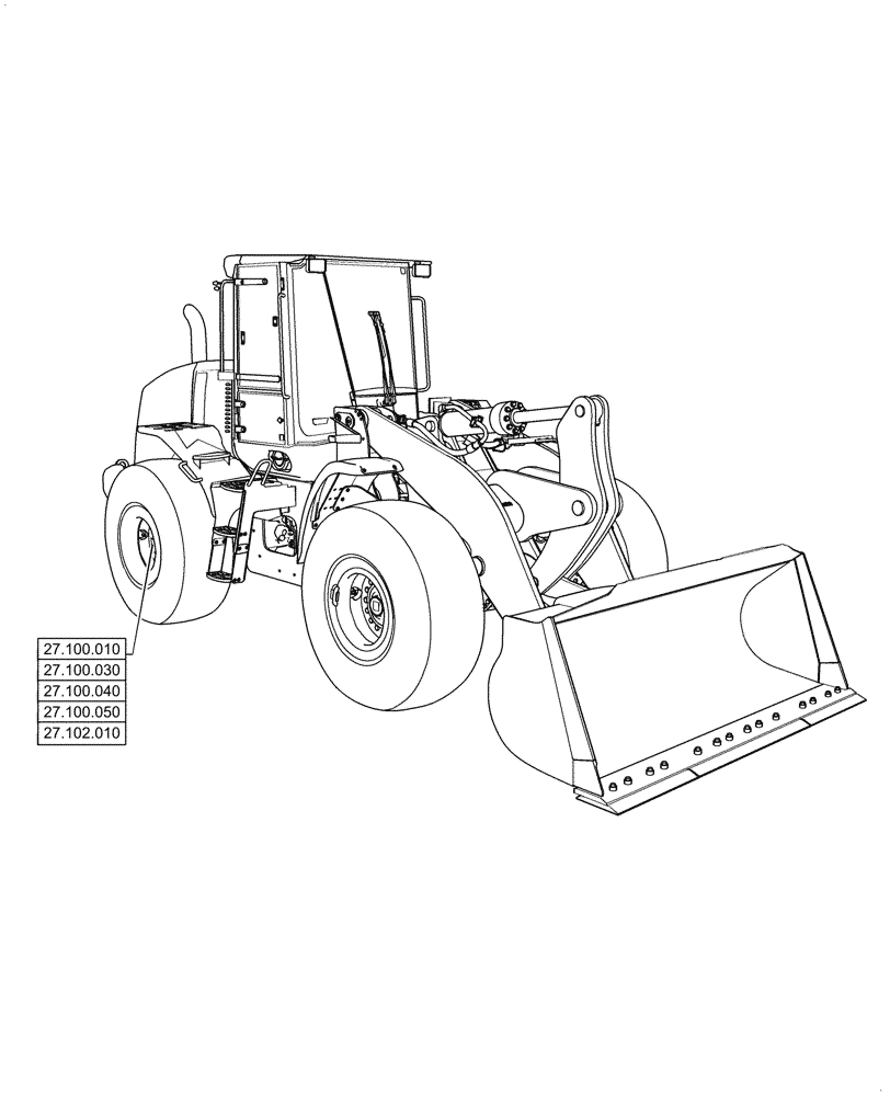 Схема запчастей Case 1121G - (00.000.27) - PICTORIAL INDEX - REAR AXLE SYSTEM (00) - GENERAL & PICTORIAL INDEX