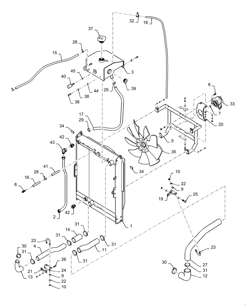 Схема запчастей Case SV208D - (10.400.010[03]) - RADIATOR & RELATED PARTS (10) - ENGINE