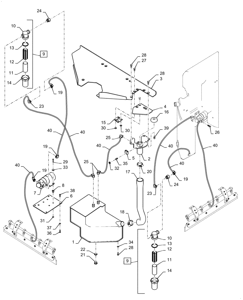 Схема запчастей Case DV45CC - (78.110.AA[01]) - SPRINKLING SYSTEM (78) - SPRAYING