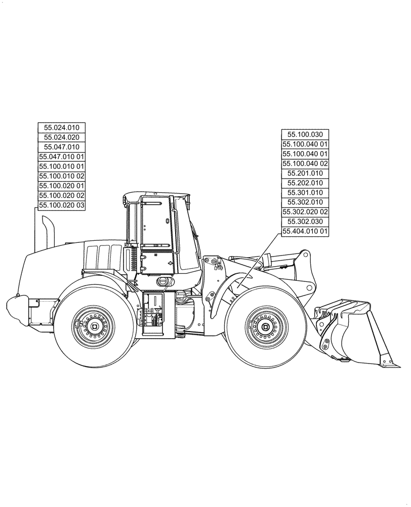 Схема запчастей Case 1121G - (55.000.00[01]) - SECTION INDEX - ELECTRICAL SYSTEMS (55) - ELECTRICAL SYSTEMS