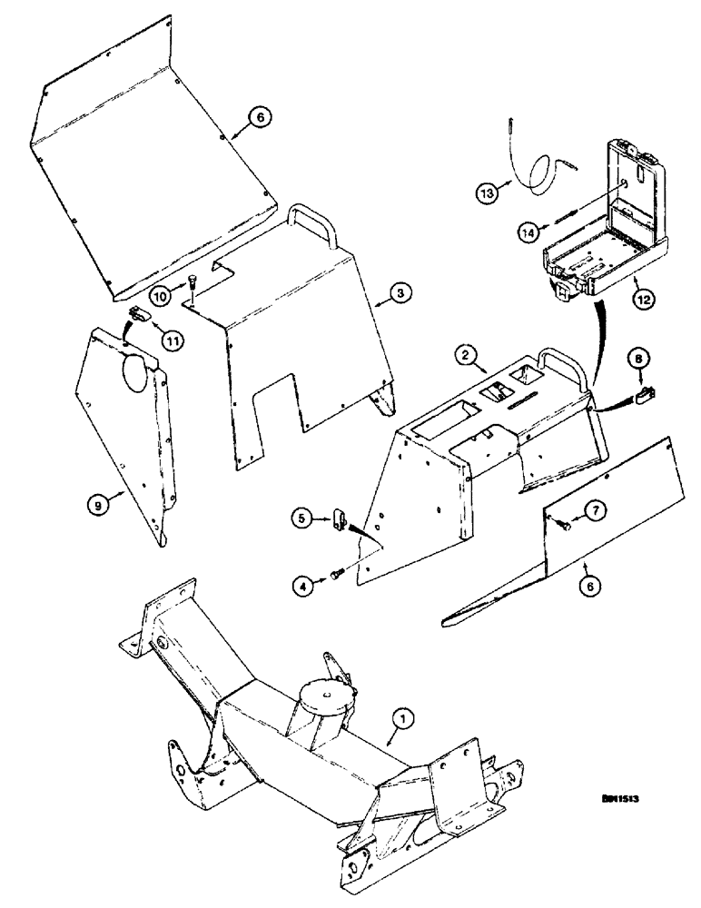 Схема запчастей Case 660 - (9-006) - OPERATORS COMPARTMENT, CONSOLES AND COVERS (09) - CHASSIS/ATTACHMENTS