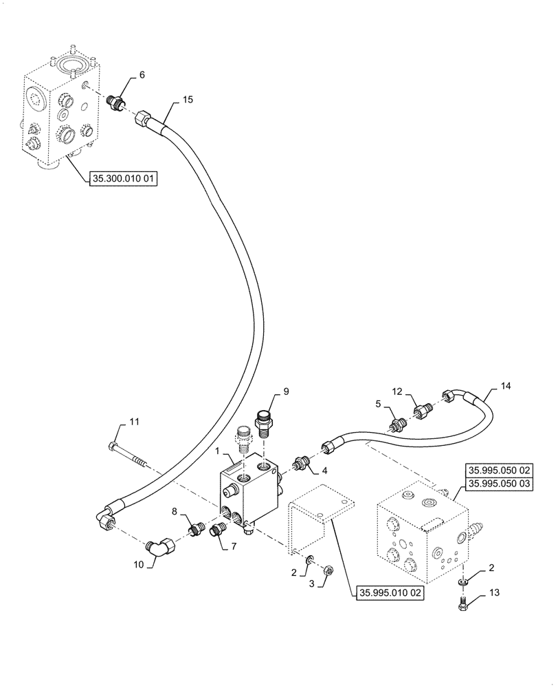 Схема запчастей Case SV208D - (35.995.050[01]) - HYD. LINE, TRACTION CONTROL (35) - HYDRAULIC SYSTEMS