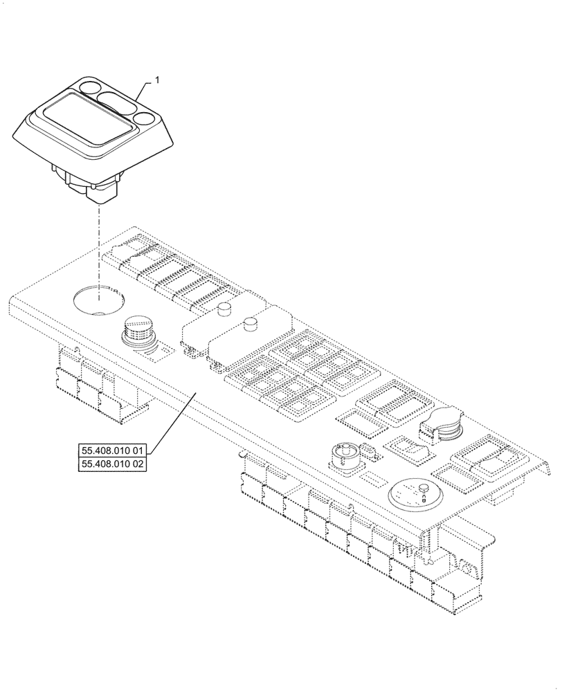 Схема запчастей Case SV208D - (55.408.010[03]) - MONITOR, ELECTRONIC, DISPLAY (55) - ELECTRICAL SYSTEMS