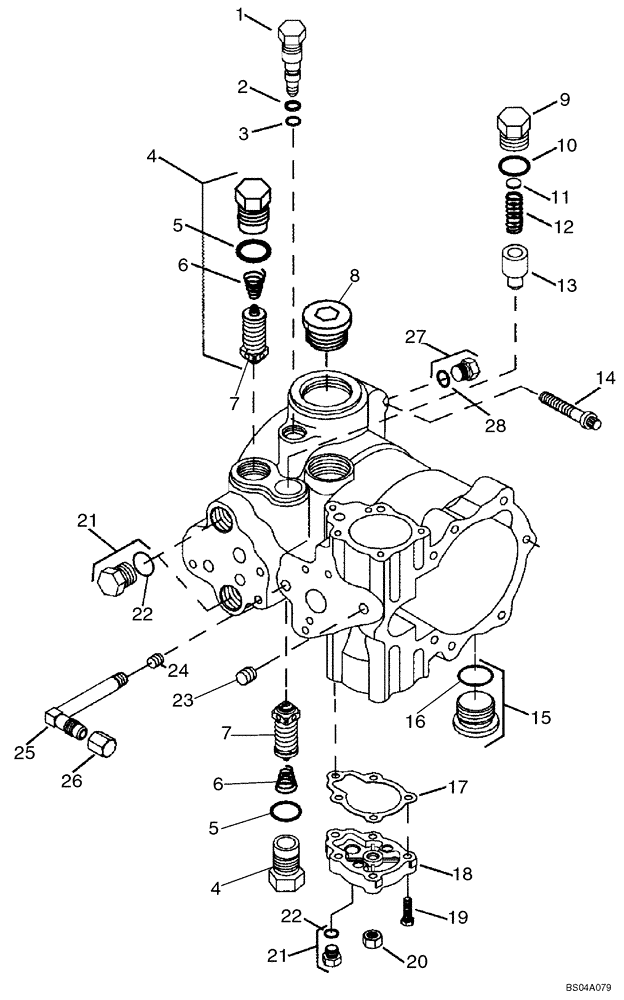 Схема запчастей Case 40XT - (06-15) - PUMP, TANDEM (FRONT) 404281A2 (06) - POWER TRAIN