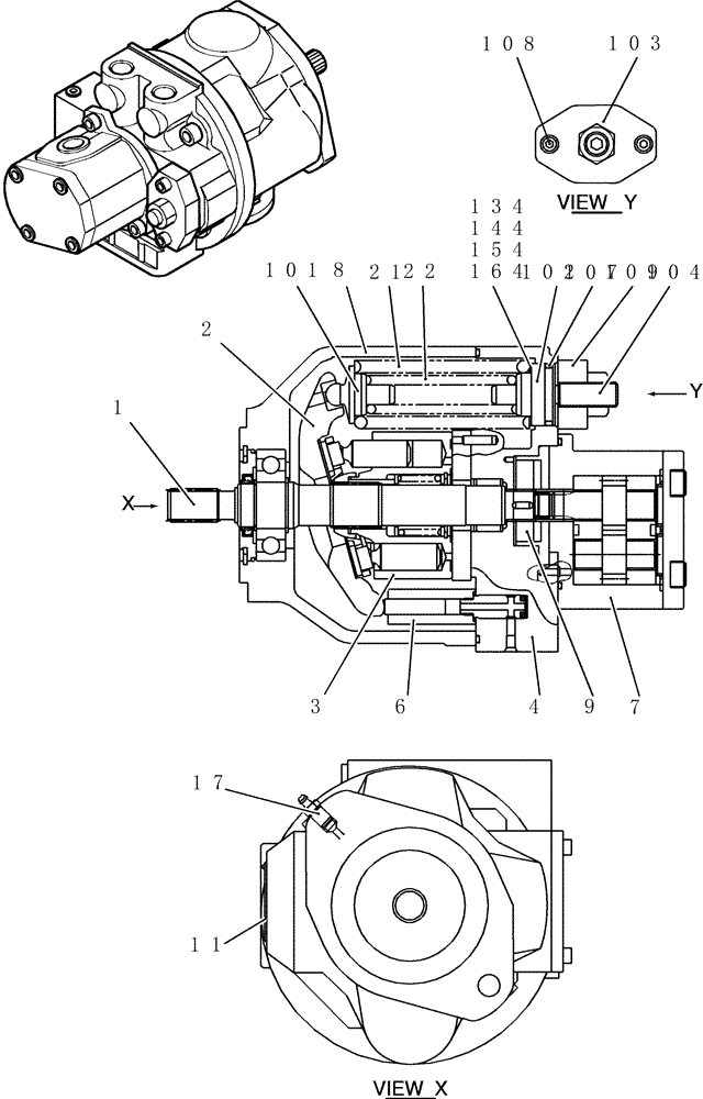 Схема запчастей Case CX50B - (HC400) - PUMP ASSEMBLY (35) - HYDRAULIC SYSTEMS