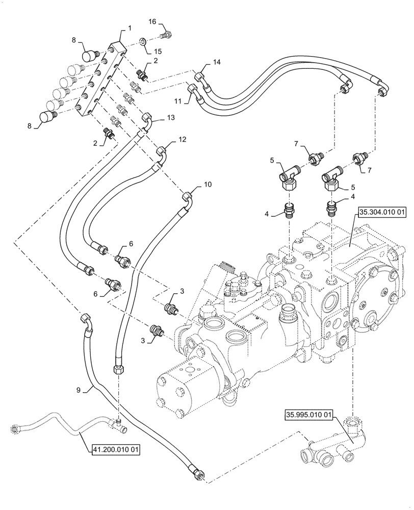 Схема запчастей Case SV208D - (35.304.010[02]) - HYDRAULIC PUMP, HYDRAULIC PRESS (35) - HYDRAULIC SYSTEMS