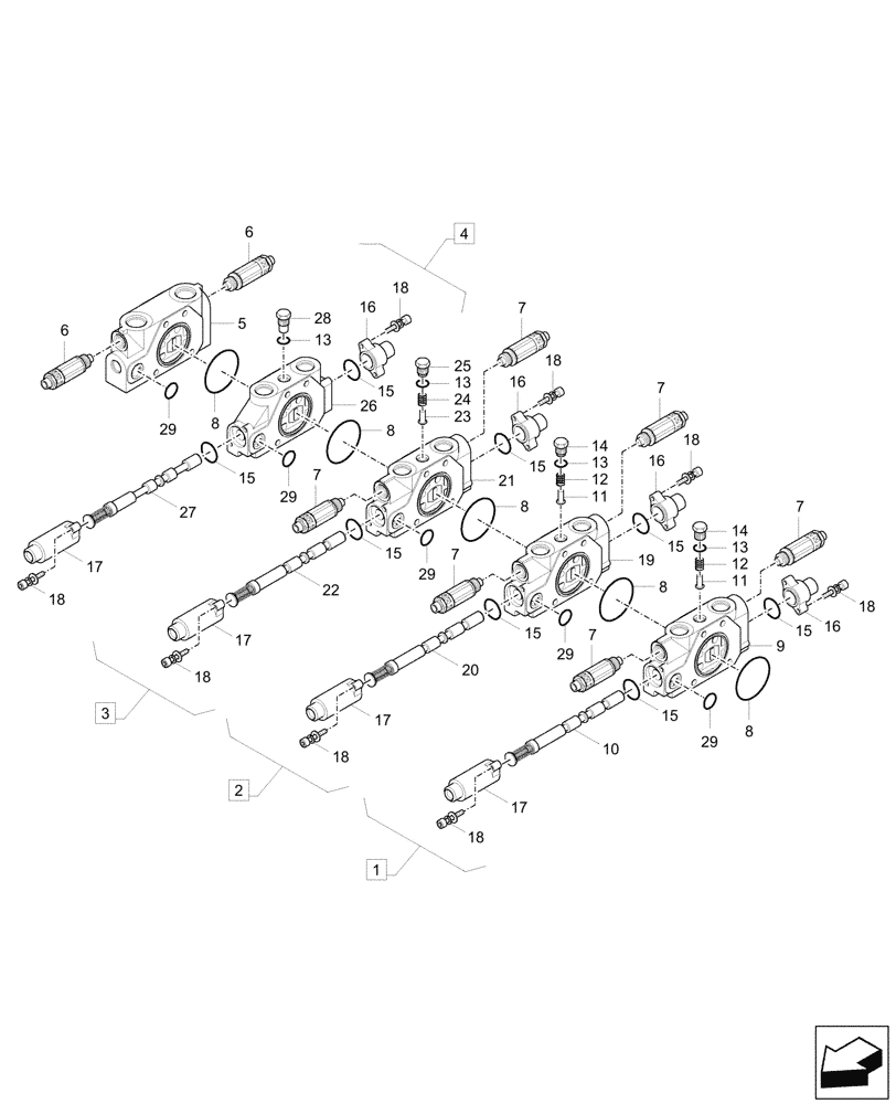 Схема запчастей Case CX37C - (35.359.060) - VAR - 405033, 405035 - CONTROL VALVE, COMPONENTS (35) - HYDRAULIC SYSTEMS