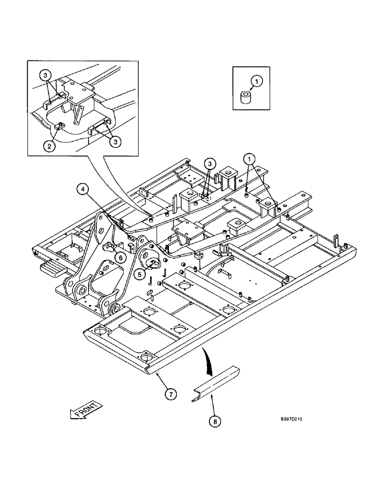 Схема запчастей Case 9040B - (9-010) - TURNTABLE, MACHINES WITH LOAD HOLD, STANDARD AND LONG REACH MODELS P.I.N. DAC04#2001 AND AFTER (09) - CHASSIS