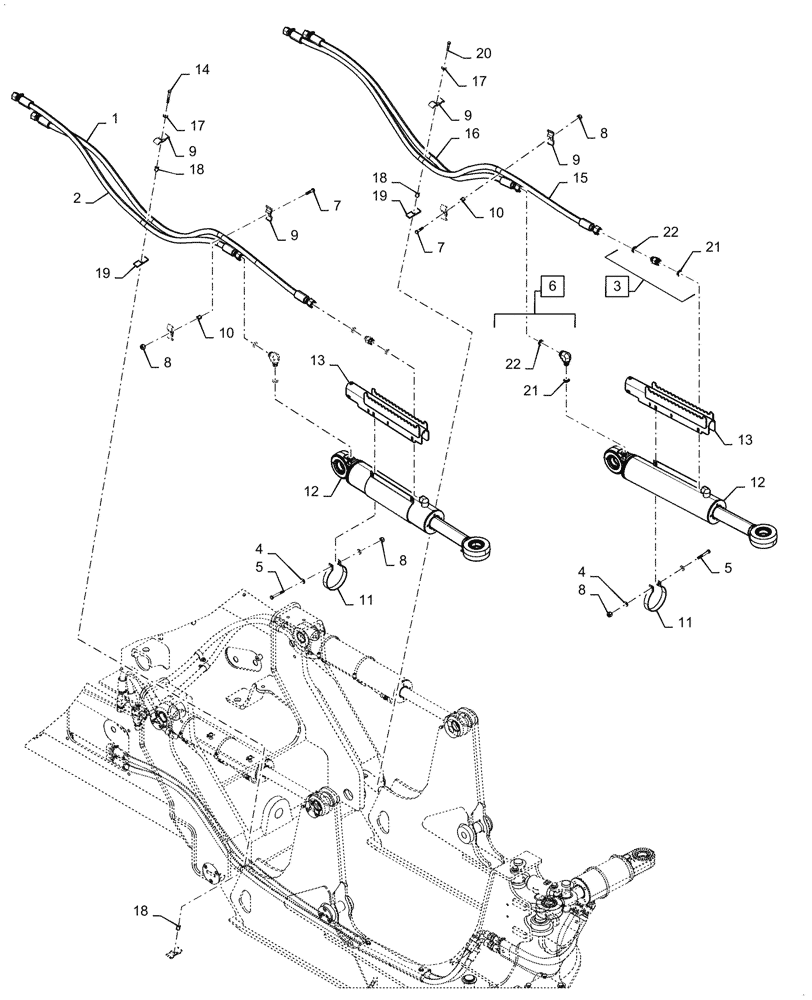 Схема запчастей Case 1150M LT - (35.741.020) - ANGLE, HYDRAULIC CYLINDER, LINES (35) - HYDRAULIC SYSTEMS