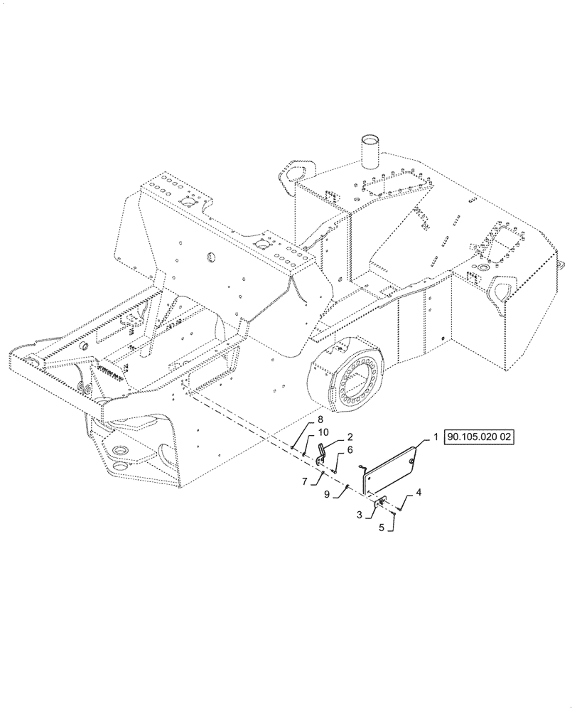 Схема запчастей Case SV208D - (90.105.020[01]) - ACCESS COVER, LH (90) - PLATFORM, CAB, BODYWORK AND DECALS