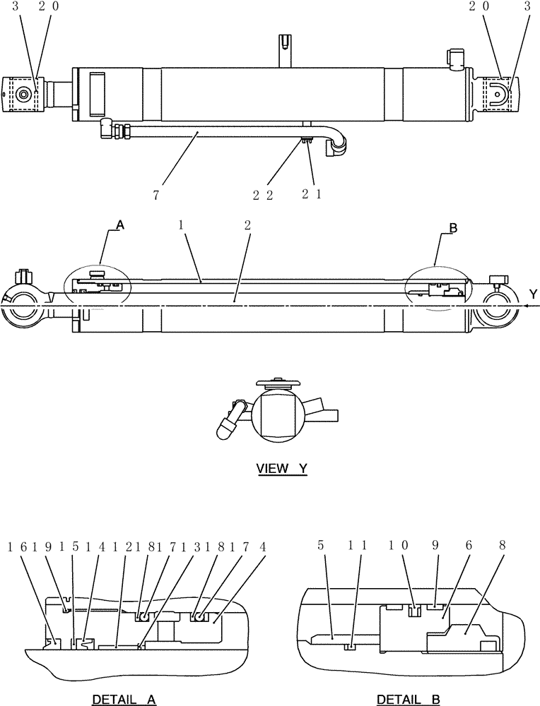 Схема запчастей Case CX50B - (HC600) - CYLINDER ASSEMBLY, BOOM (35) - HYDRAULIC SYSTEMS