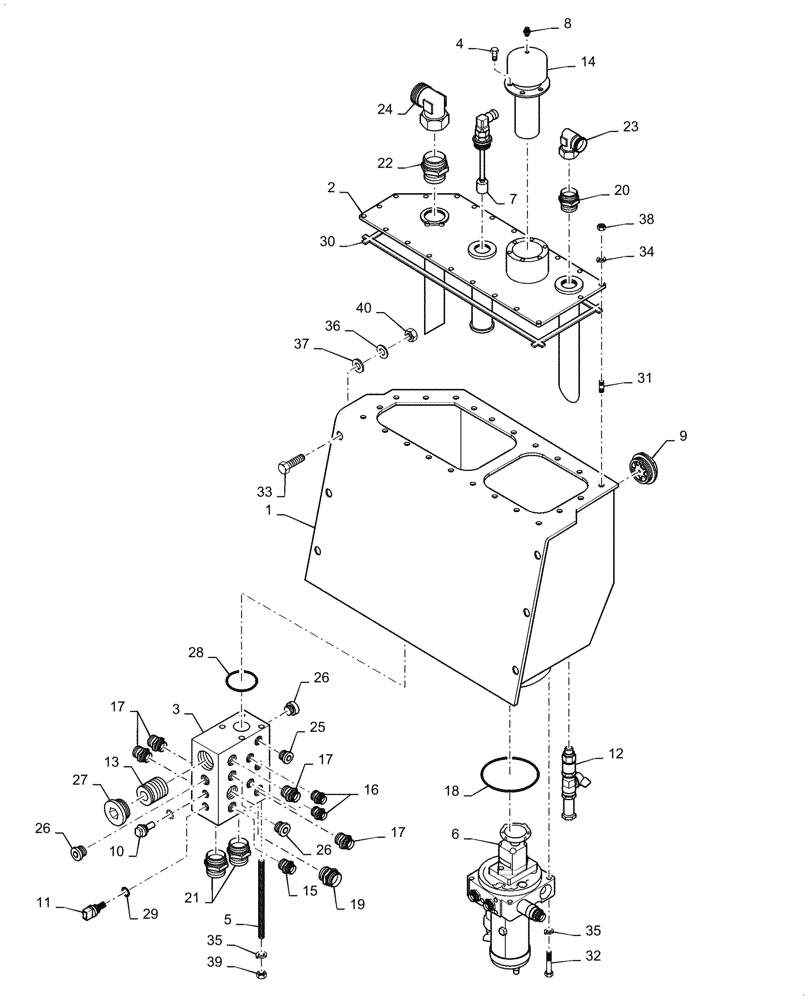 Схема запчастей Case SV208D - (35.300.010[01]) - HYDRAULIC FLUID RESERVOIR (35) - HYDRAULIC SYSTEMS