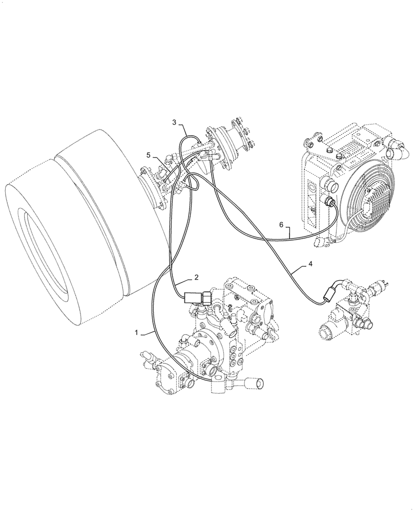 Схема запчастей Case DV45CC - (35.599.AF) - REAR, TIRE, HYD. LINE (35) - HYDRAULIC SYSTEMS