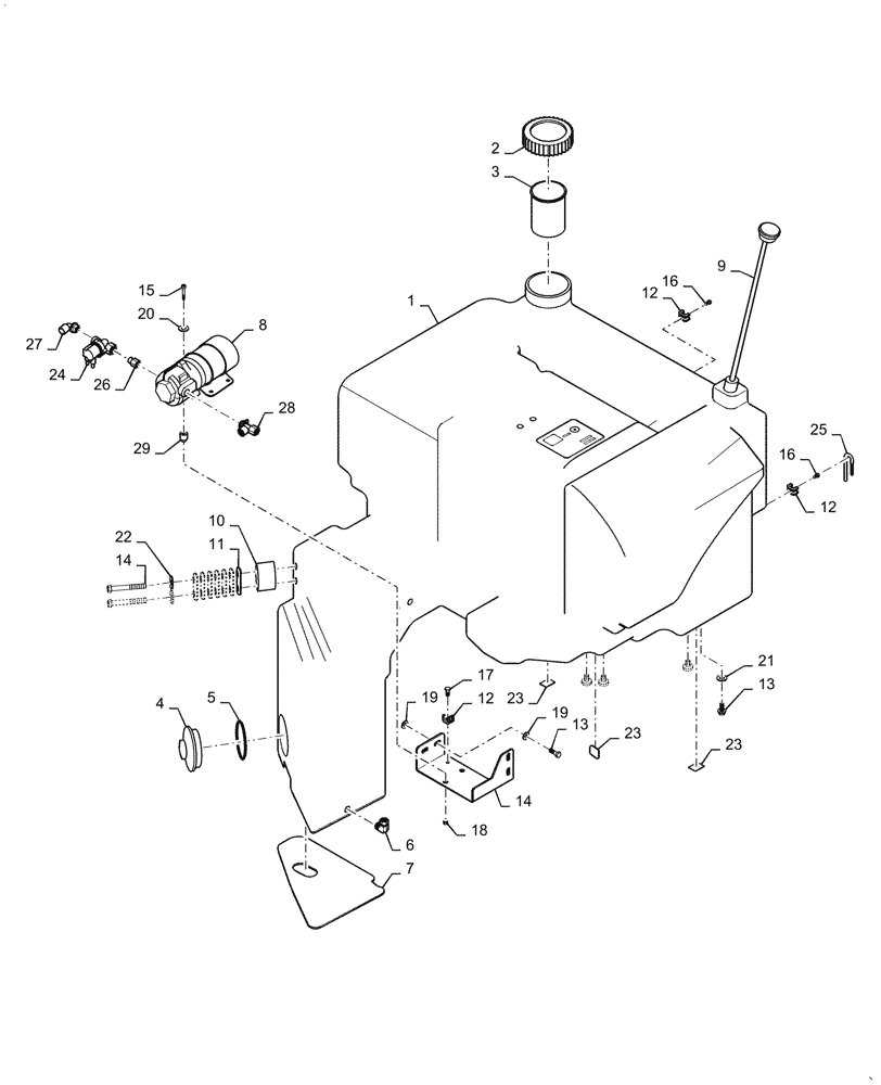 Схема запчастей Case DV26CC - (78.110.AH[02]) - WATER TANK - ASN NFNTU0426 (78) - SPRAYING