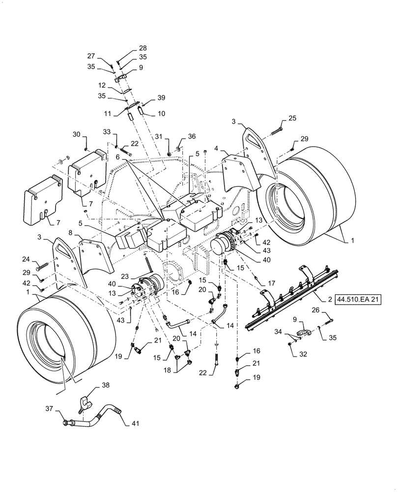 Схема запчастей Case DV45CC - (44.510.EA[20]) - TIRE, MOUNTING (44) - WHEELS