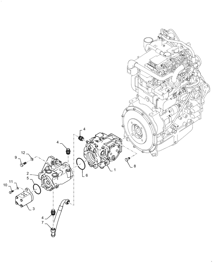 Схема запчастей Case SV208D - (35.304.010[01]) - HYDRAULIC PUMP, MOUNTING (35) - HYDRAULIC SYSTEMS